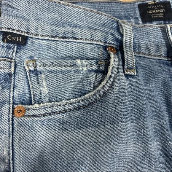 Citizens of Humanity Olivia Crop High Rise Slim Jeans Renew‎ Wash Blue Size 25 - Picture 11 of 12